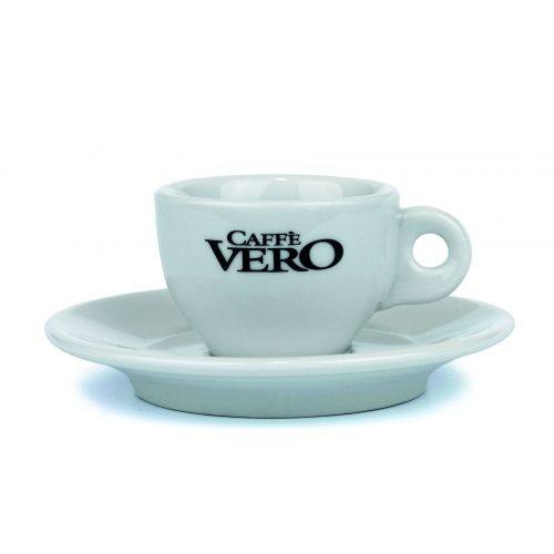 Caffe Vero Filiżanka do kawy ze spodkiem 140ml biała